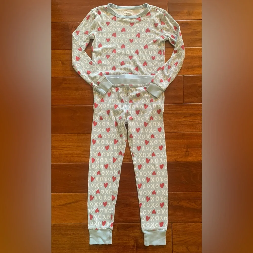 Crewcuts J.Crew Kids Pajama Sets Girls Size 8 Lot Long Sleeve 100% Cotton Hearts